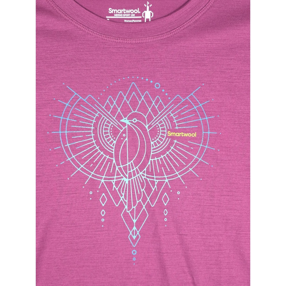 Smartwool Mountain Magpie T-Shirt Merino Sport 150 Small Plum Purple Hiking - Picture 3 of 8
